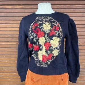 Vintage JH Collectibles Floral Knit Sweater